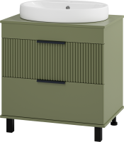 Тумба с раковиной Brevita Enfida 70 напольная, зеленая