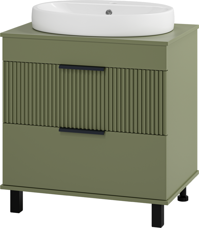 Тумба с раковиной Brevita Enfida 70 напольная, зеленая