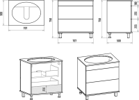 Тумба с раковиной Brevita Enfida 70 напольная, зеленая