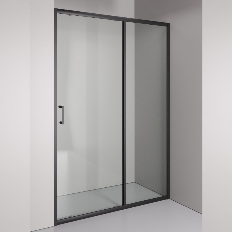 Душевая дверь в нишу Orange E02 130TB 130х190, профиль матовый черный