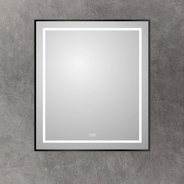 Зеркало BelBagno Kraft 80x70, с подсветкой, с подогревом, черный
