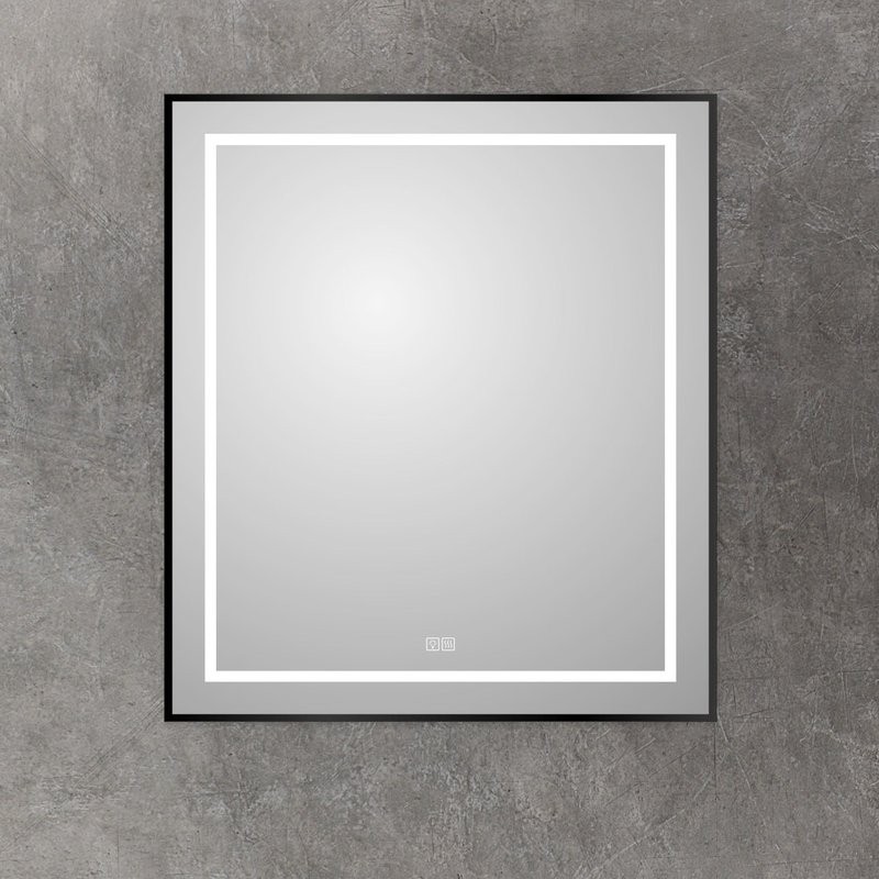 Зеркало BelBagno Kraft 80x70, с подсветкой, с подогревом, черный