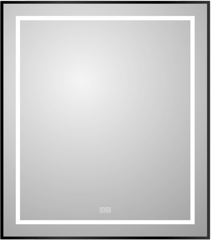 Зеркало BelBagno Kraft 80x70, с подсветкой, с подогревом, черный