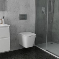 Унитаз подвесной Bauedge Bau Stil Hurricane3 безободковый, с микролифтом, белый