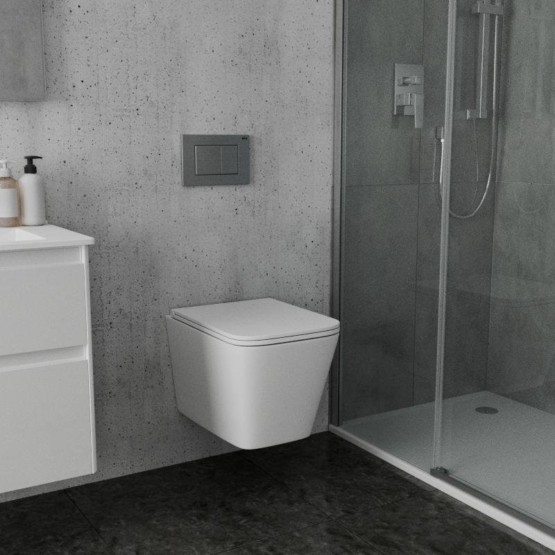 Унитаз подвесной Bauedge Bau Stil Hurricane3 безободковый, с микролифтом, белый