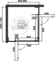 Душевой уголок Cezares Slider AH 2 80/90-100/110 C Cr профиль хром, стекло прозрачное