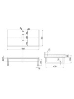 Столешница с раковиной Teymi Helmi 100 дуб кашмир, раковина Solli 61,  с черными кронштейнами