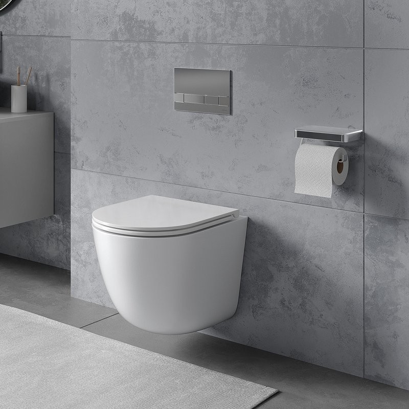 Унитаз подвесной Lemark Glazer 9614003 безободковый, с микролифтом, белый глянец