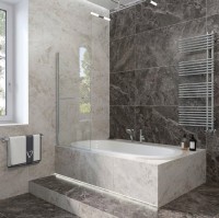 Шторка на ванну Veconi Palau PL79-90-01-C4 90 см, профиль хром