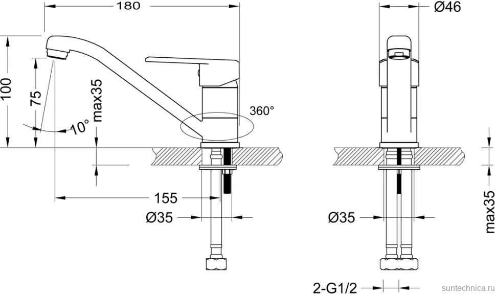 Смеситель для раковины Lemark Point LM0307C