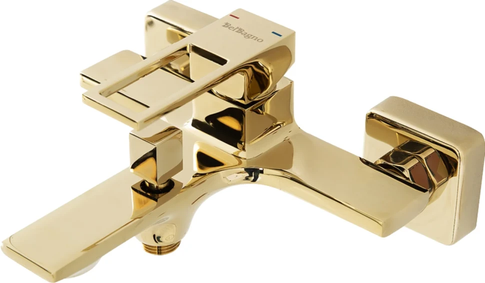 Смеситель для ванны с душем BelBagno Luce LUC-VAS-ORO