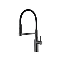 Смеситель для кухни Gappo G4398-51 с гибким изливом, оружейная сталь