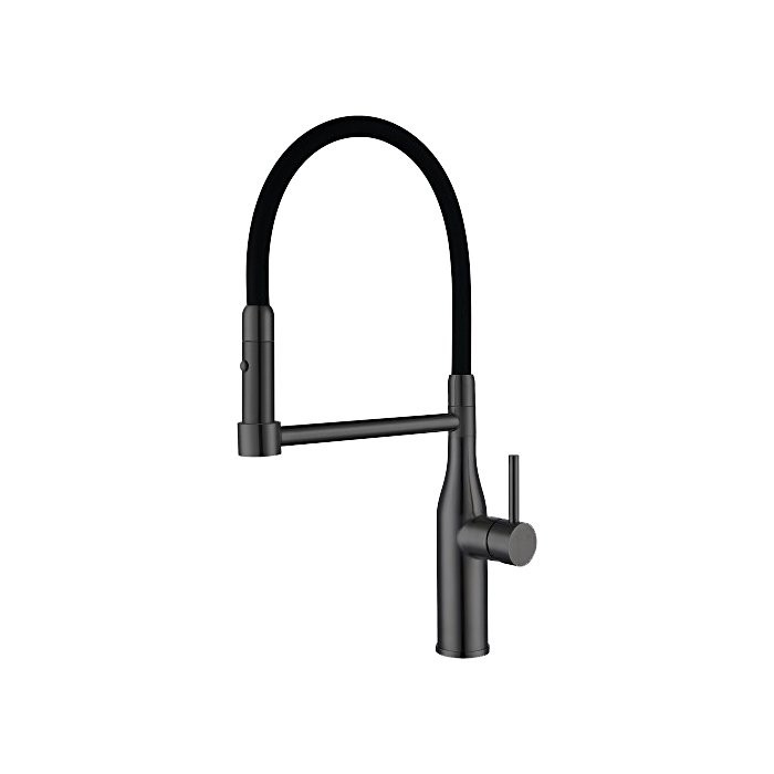 Смеситель для кухни Gappo G4398-51 с гибким изливом, оружейная сталь