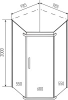 Душевой уголок Erlit Comfort ER10110V-C4 100x100
