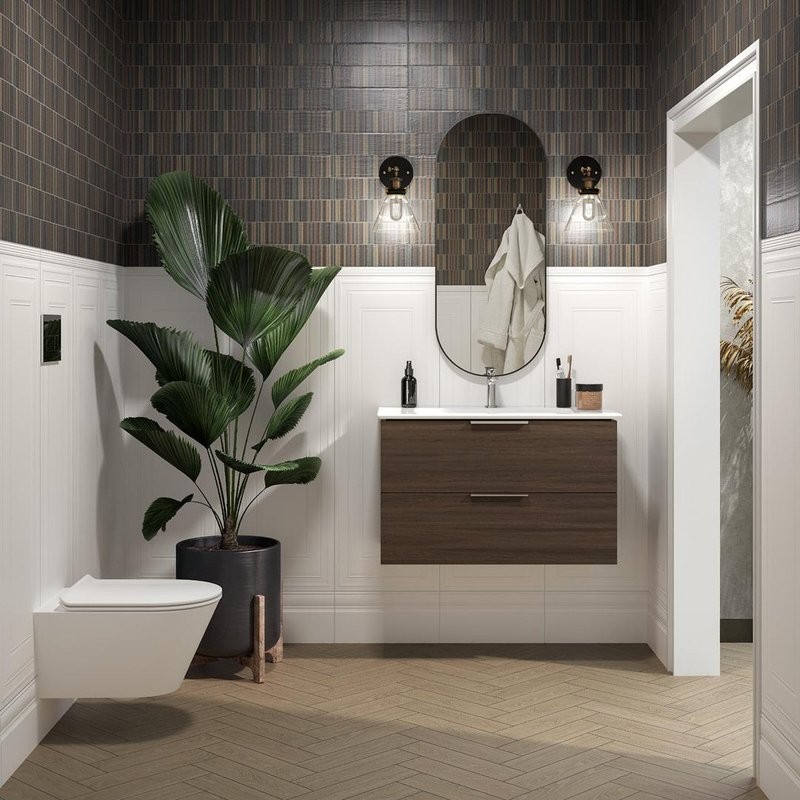 Мебель для ванной комнаты KERAMA MARAZZI Piano 85 подвесная, дымчатый вяз