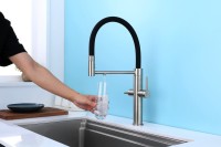 Смеситель для кухни Paulmark Nexus Ne213999-BS с гибким изливом, брашированная сталь
