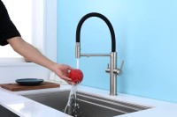 Смеситель для кухни Paulmark Nexus Ne213999-BS с гибким изливом, брашированная сталь