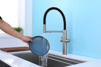 Смеситель для кухни Paulmark Nexus Ne213999-BS с гибким изливом, брашированная сталь
