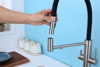 Смеситель для кухни Paulmark Nexus Ne213999-BS с гибким изливом, брашированная сталь