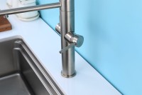Смеситель для кухни Paulmark Nexus Ne213999-BS с гибким изливом, брашированная сталь
