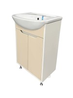 Тумба с раковиной Runo Эконова 50 напольная, белая крем
