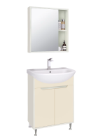 Тумба с раковиной Runo Эконова 50 напольная, белая крем