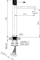 Смеситель для раковины AltroBagno Интенто 010234BG матовое золото