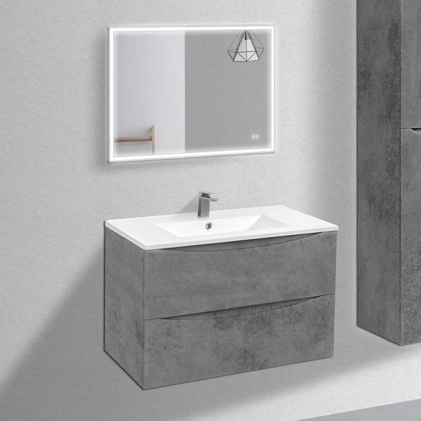 Мебель для ванной комнаты Vincea Mia 80 бетон, раковина VBS-13980