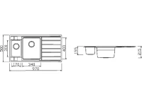 Мойка кухонная Seaman Eco Roma SMR-9750B2 без отверстий