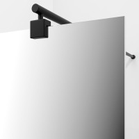 Душевая перегородка Wasserkraft Rur 30W 100 см, профиль матовый черный, стекло зеркальное