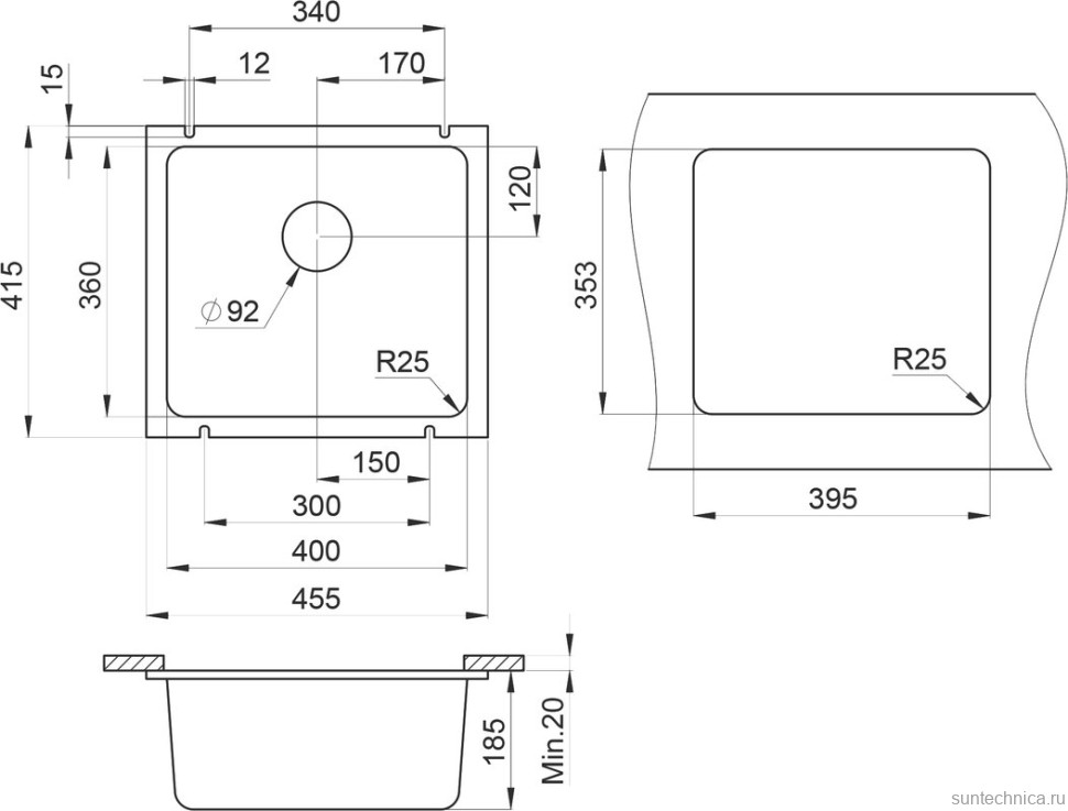 Мойка кухонная Granula 3601, черный