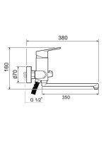 Смеситель с длинным изливом для ванны РМС SL132 SL132-006E