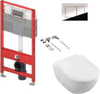 Комплект Унитаз подвесной Villeroy & Boch Subway 2.0 5614R201 alpin + Инсталляция TECE Profil TECEprofil Uni 2.0 9300302 + Кнопка Loop 2.0 9240920 белая + Рамка Now 9240410 белая + Крепления TECEprofil 9380014