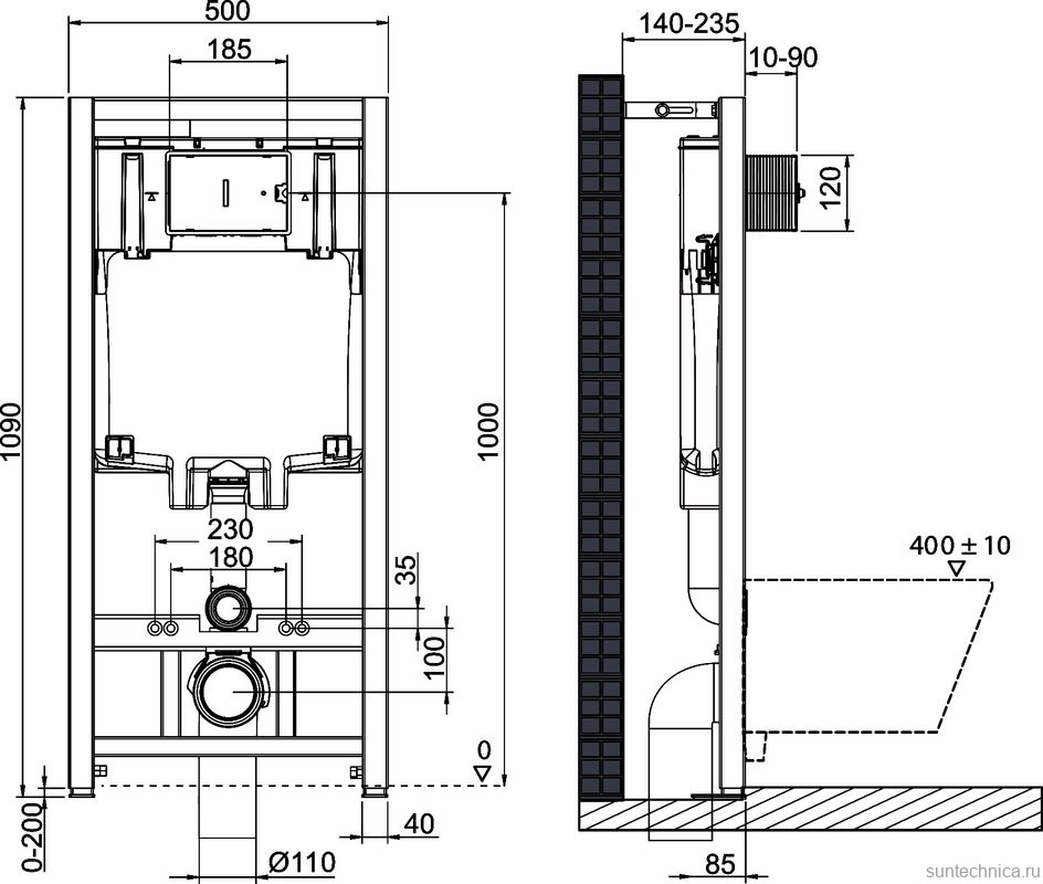 Комплект Унитаз подвесной BelBagno Sfera-r BB046CHR безободковый, крышка BB2111SC, инсталляция BB002-80 с кнопкой BB005-PR-CHROME