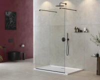 Душевая перегородка Cezares Liberta -L-2-120-120-C-NERO профиль черный, стекло прозрачное