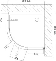 Душевой уголок Vegas Glass ZS 90 01 01 профиль белый, стекло прозрачное
