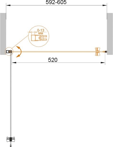 Душевая дверь в нишу Cezares Eco ECO-O-B-1-60-P-Cr стекло punto
