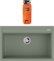 Комплект Мойка Omoikiri Kitagawa 79-LB-WG wind green + Измельчитель Nagare slim 500