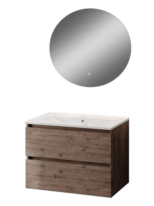 Тумба с раковиной Teymi Laina 70 темный дуб