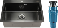 Комплект Мойка Melana D6545HB графит + Измельчитель Paulmark Intenso