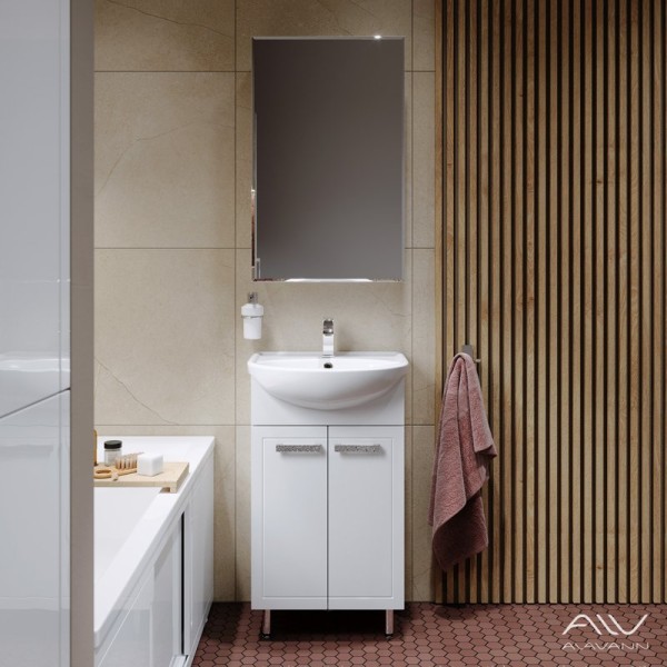 Мебель для ванной комнаты Alavann Vittoria 50 напольная, белая