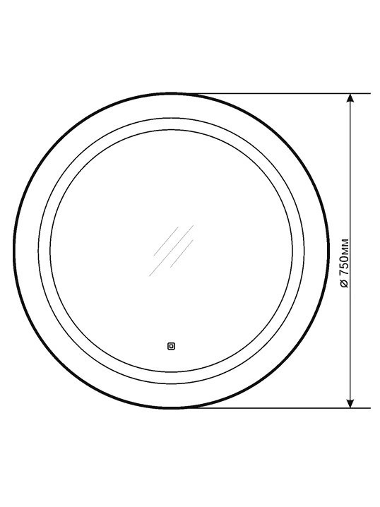 Зеркало круглое Comforty Круг 75 сенсорное, с подсветкой