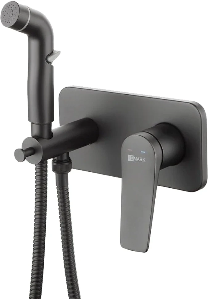 Гигиенический душ Lemark Bronx LM3720BL со смесителем, С ВНУТРЕННЕЙ ЧАСТЬЮ, черный