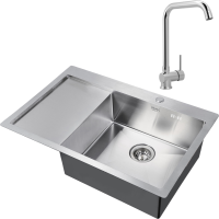 Комплект Мойка Zorg Inox R 7851 R + Смеситель MEGA Didim MG-CM107 хром