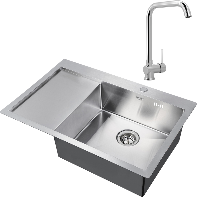 Комплект Мойка Zorg Inox R 7851 R + Смеситель MEGA Didim MG-CM107 хром