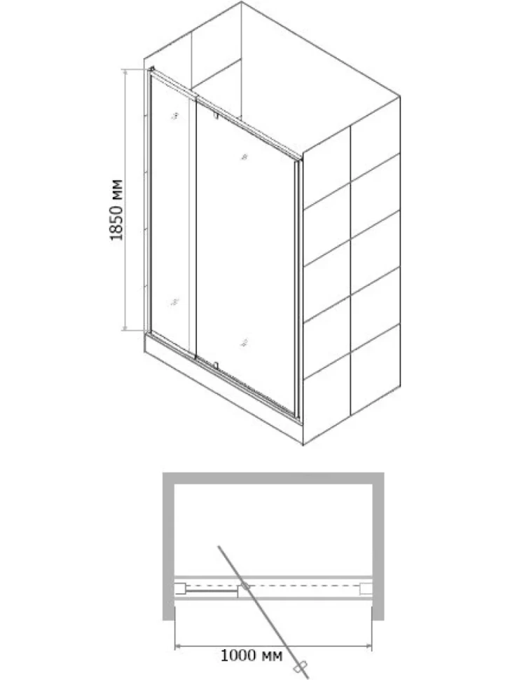 Душевой уголок RGW Passage PA-02+100 см (87-100)x100x185 профиль хром, стекло прозрачное