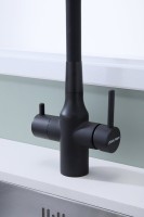 Смеситель для кухни Paulmark Salix 213419-401, антрацит, черный, с гибким изливом