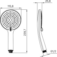 Душевая лейка IDDIS Optima Home OPH3F0Gi18 графитовая