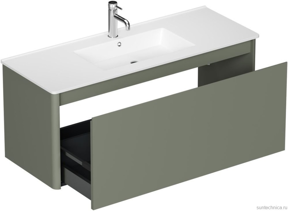 Тумба под раковину без столешницы Allen Brau Gravity 120 1 ящик, матовая олива