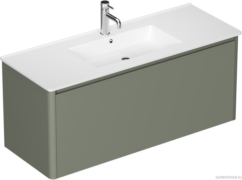 Тумба под раковину без столешницы Allen Brau Gravity 120 1 ящик, матовая олива